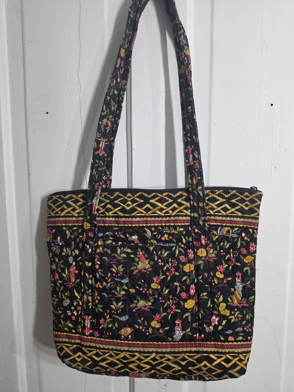 Vera Bradley Black Quilted Ming Pattern Tote
